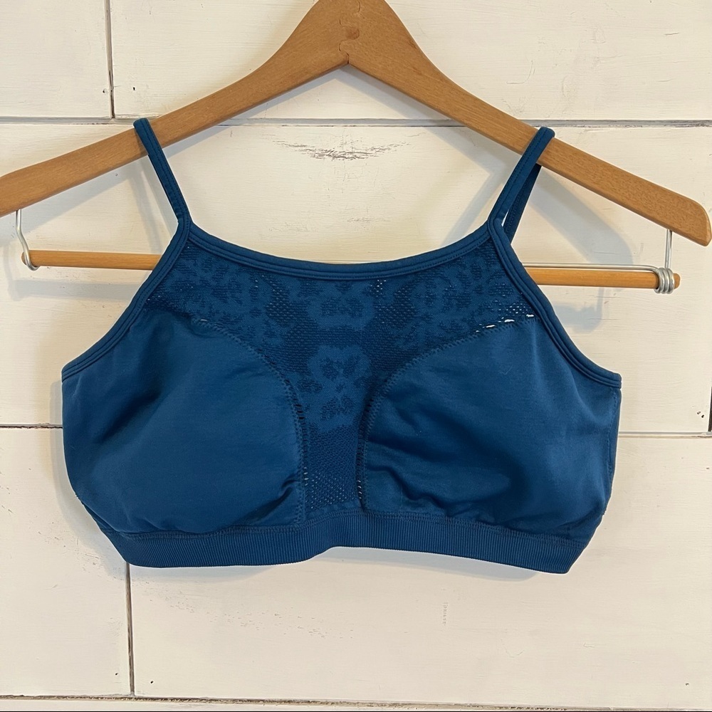 Fabletics Blue SculptKnit Sports Bra. Size Large. EUC